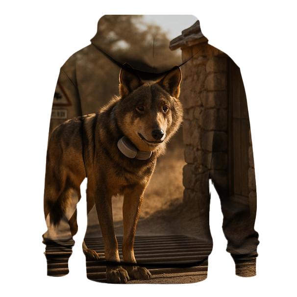Iberian Wolf Research Collar Checkpoint graphic hoodies