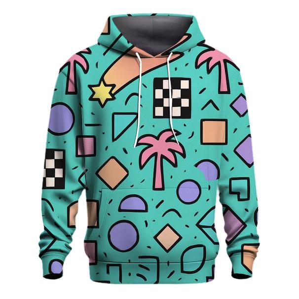 Memphis Comet Mall Pattern embroidered hoodies