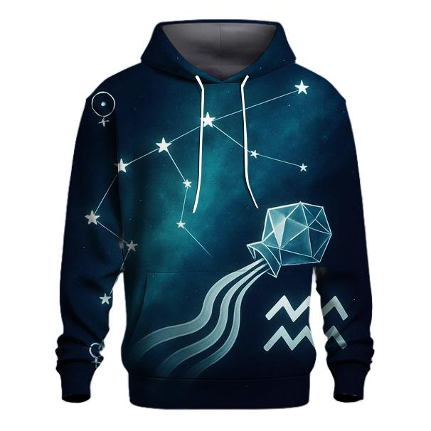 Aquarius Retrograde Water Bearer Sky Map graphic hoodies