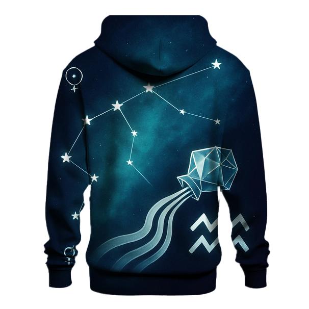 Aquarius Retrograde Water Bearer Sky Map graphic hoodies