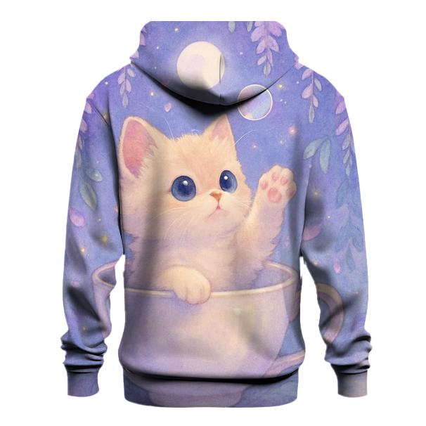 Moonlit Teacup Kitten Garden hoodie designs