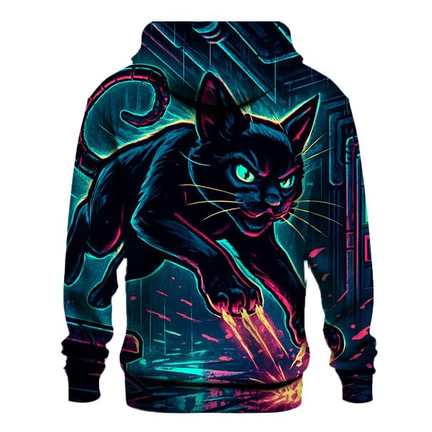 Neon Alley Circuit Cat hoodie styles