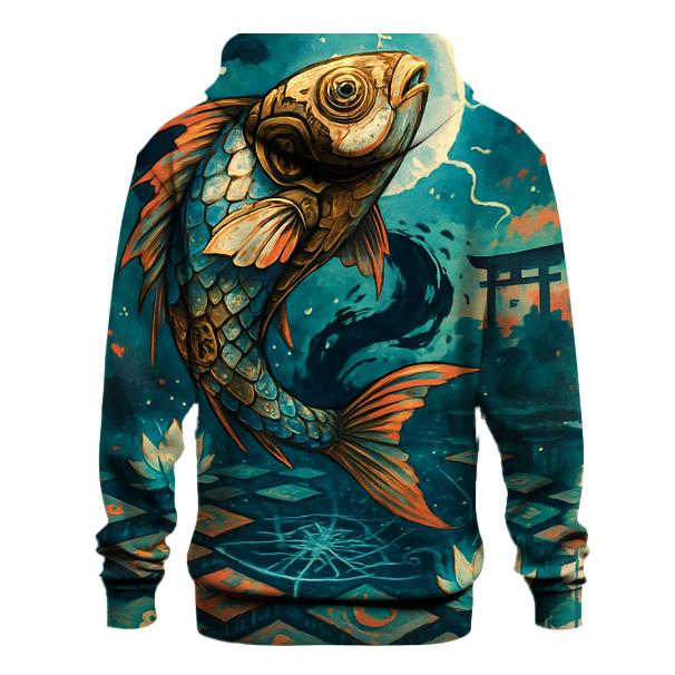 Clockwork Koi Storm Shrine lightweight hoodies