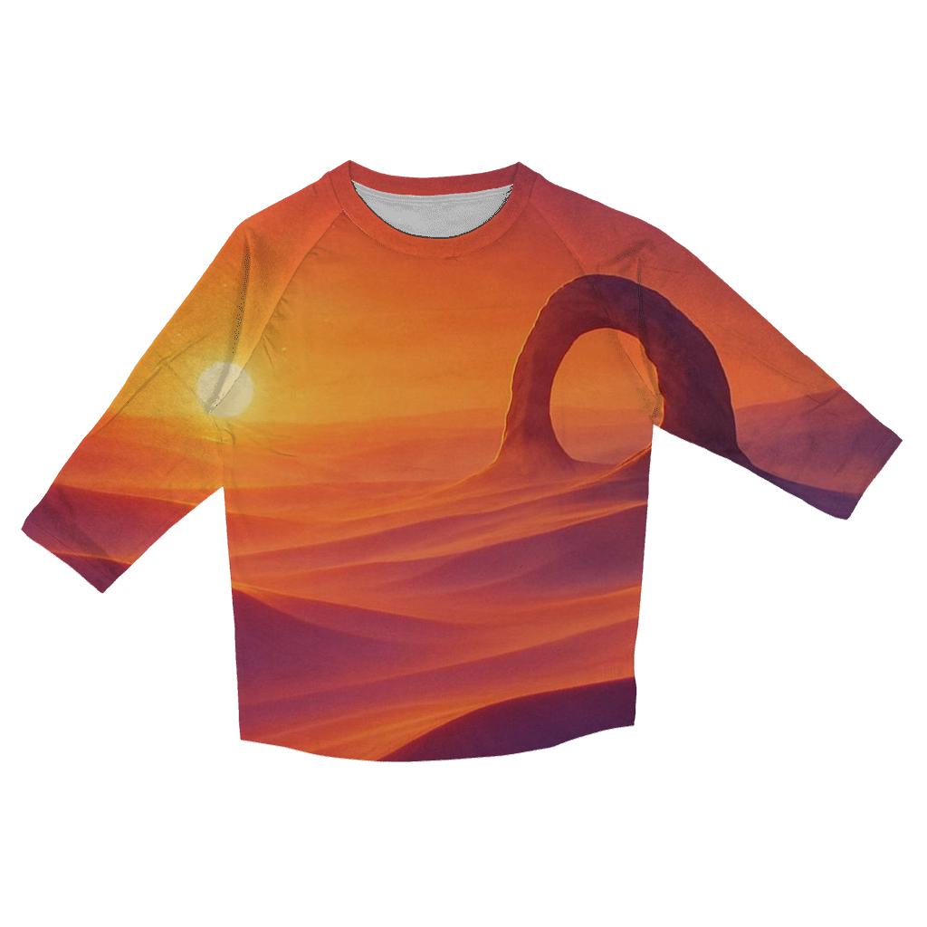 Ember Mirage Over Glass Dunes printed three quarter sleeve shirts