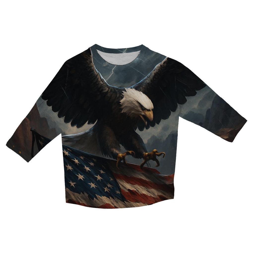 Stormborne Eagle Over Tattered Flag Canyon trendy 3/4 sleeve tops