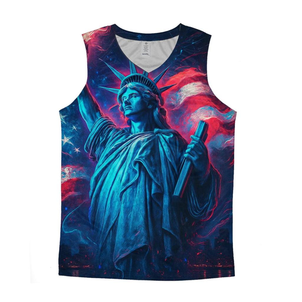 Neon Liberty Wavefront personalized athletic tanks
