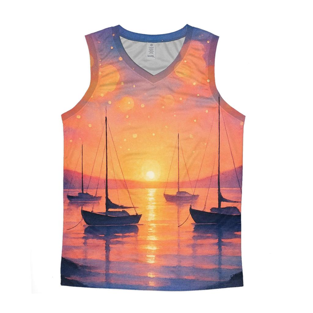 Harbor Of Floating Lantern Clouds cotton sleeveless tops