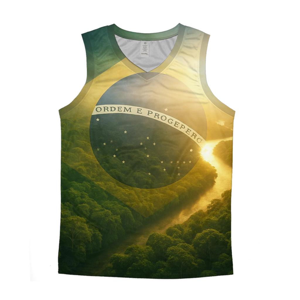 Emerald Aurora Flag Over Rainforest Canopy custom tank tops
