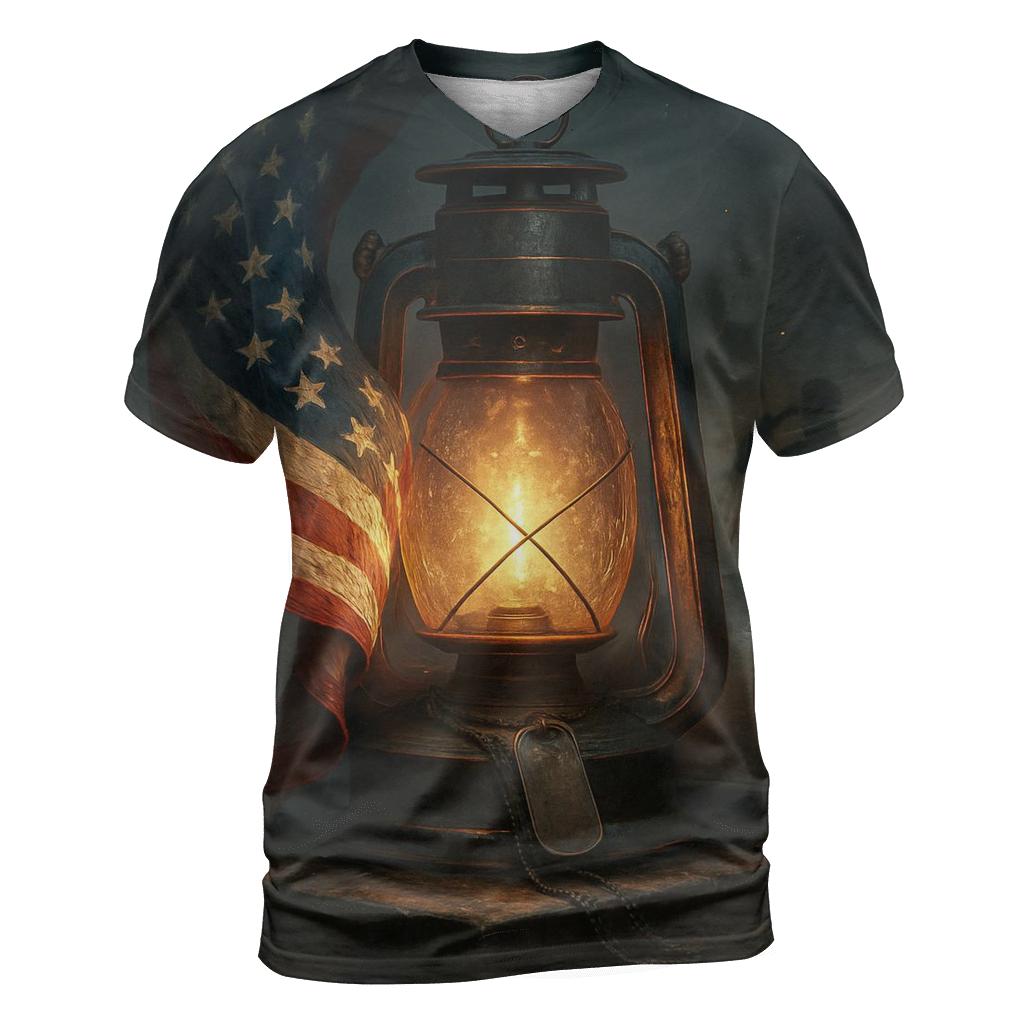 Liberty Lantern Vigil Flag trendy printed shirt styles