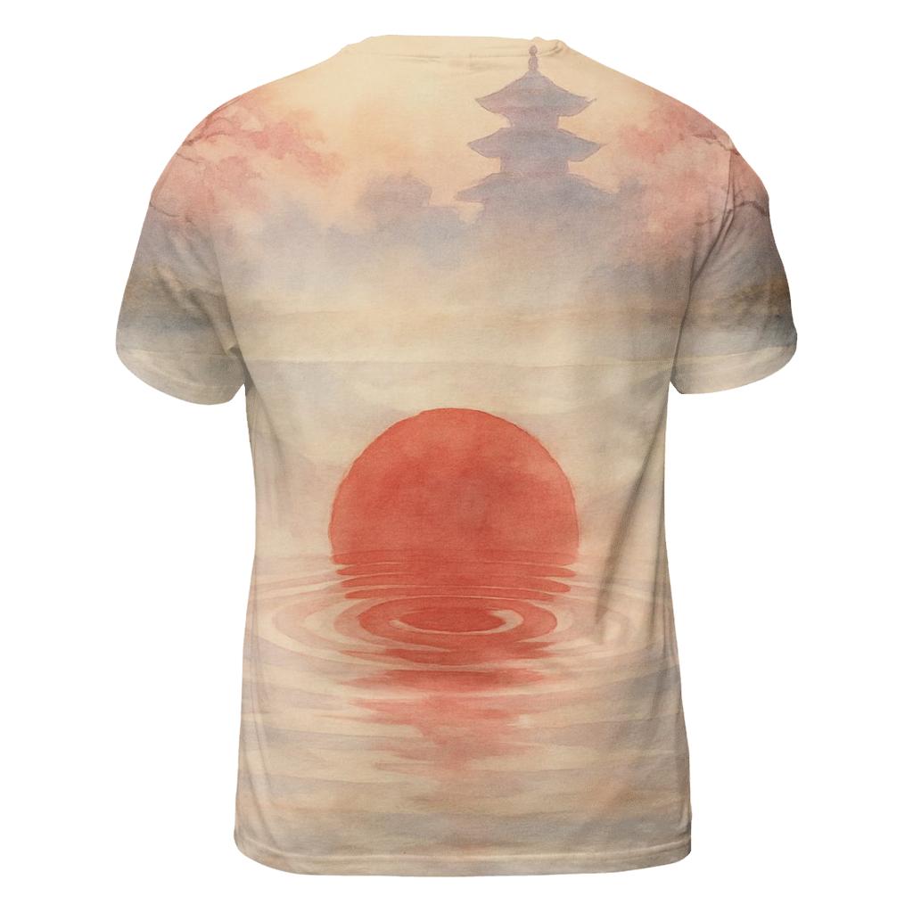 Rising Sun Silk Over Koi Lake trendy printed shirt styles