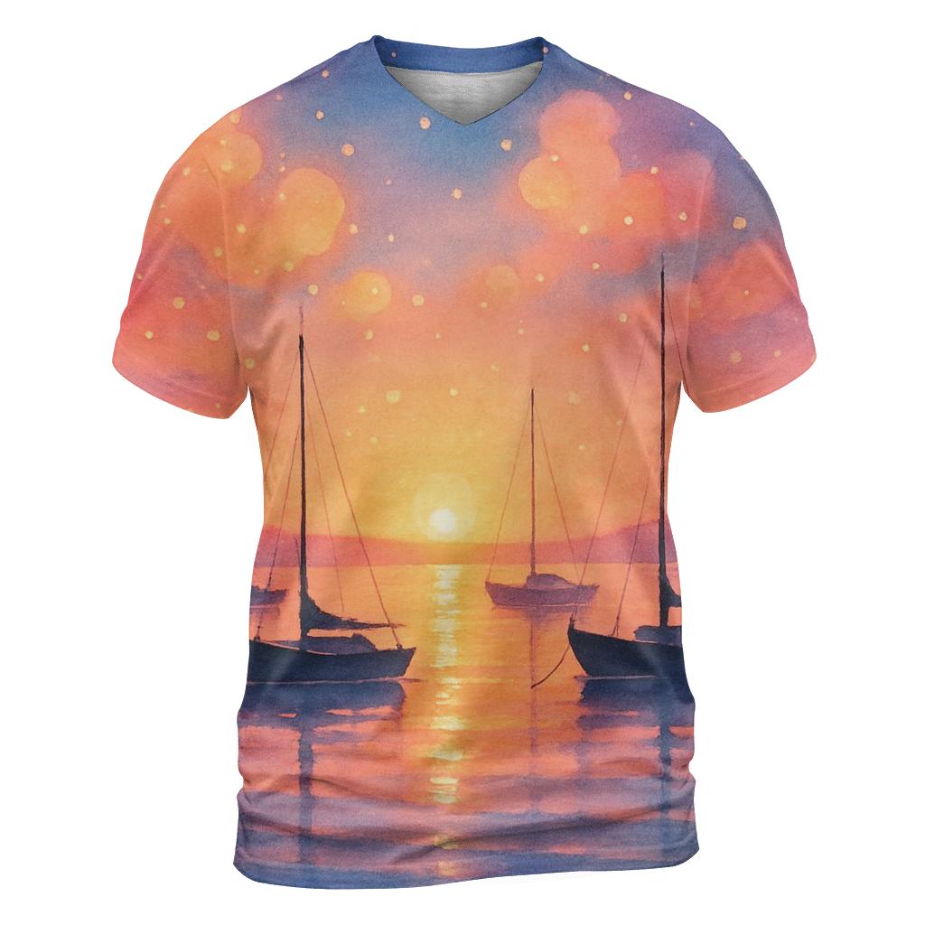 Harbor Of Floating Lantern Clouds trendy printed shirt styles