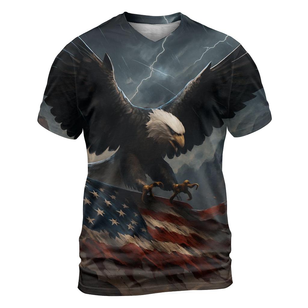 Stormborne Eagle Over Tattered Flag Canyon statement graphic shirts
