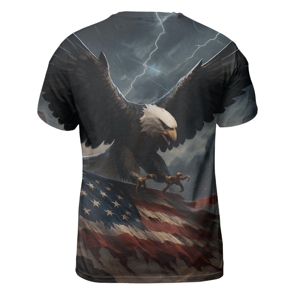 Stormborne Eagle Over Tattered Flag Canyon statement graphic shirts