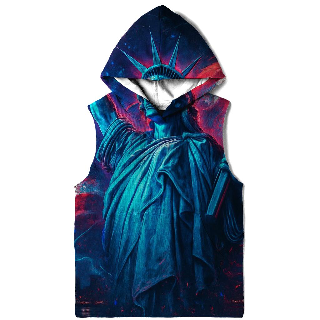 Neon Liberty Wavefront embroidered hoodies