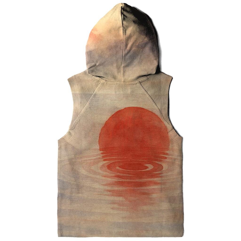 Rising Sun Silk Over Koi Lake zip-up hoodies