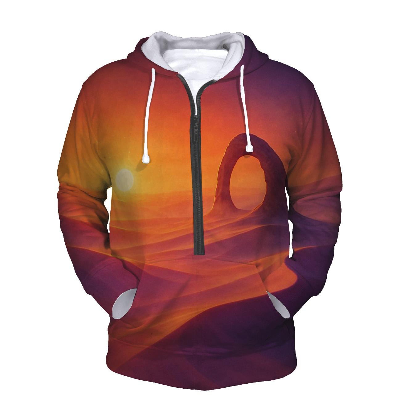 Ember Mirage Over Glass Dunes graphic hoodies
