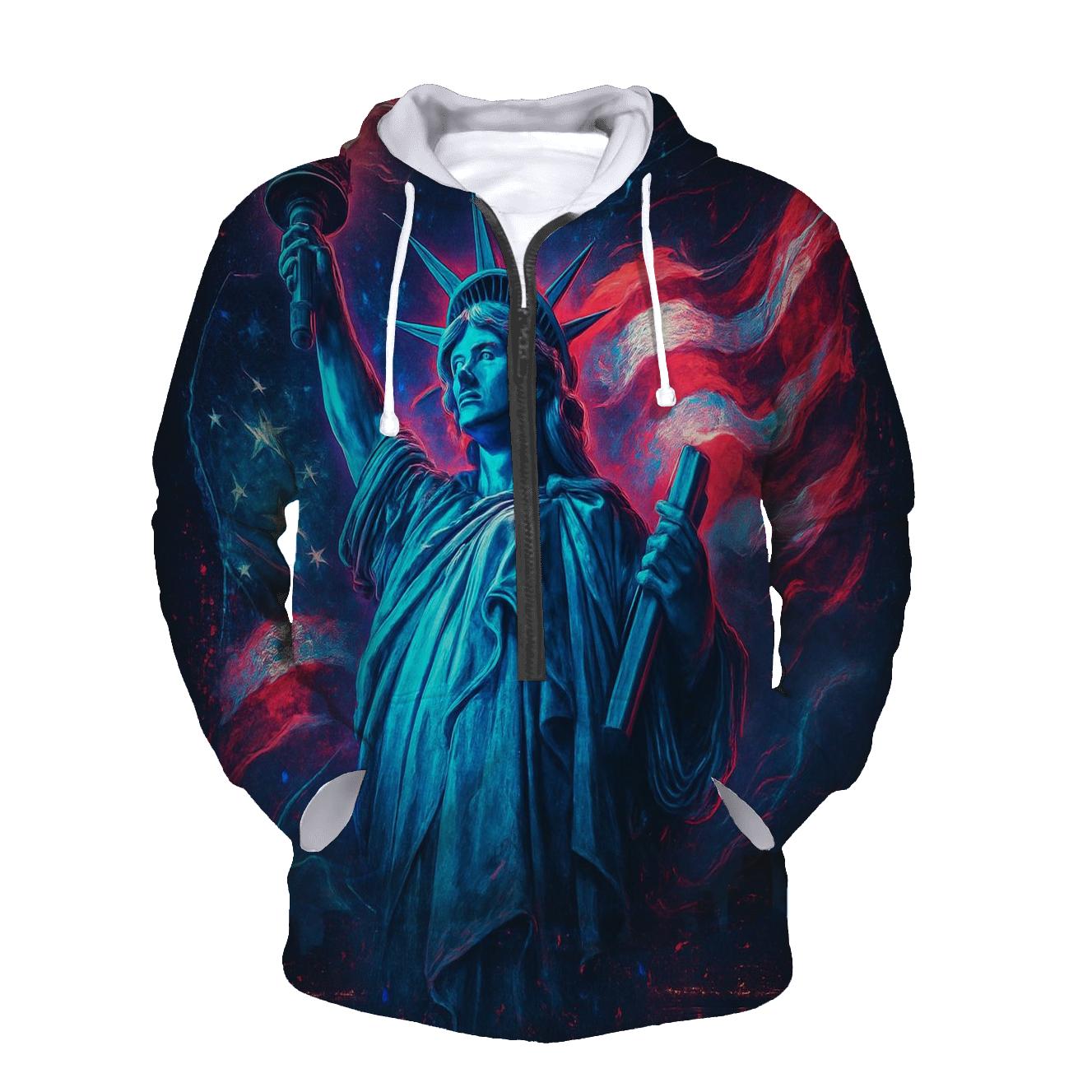 Neon Liberty Wavefront premium hoodies
