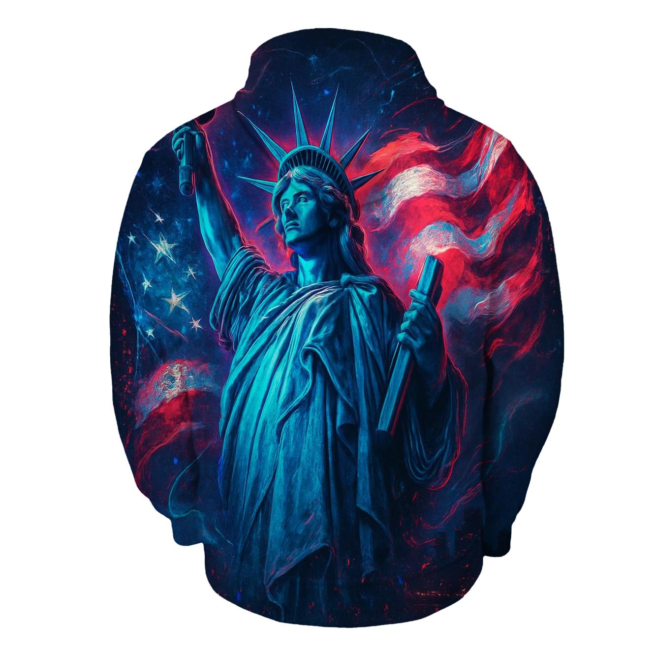 Neon Liberty Wavefront premium hoodies