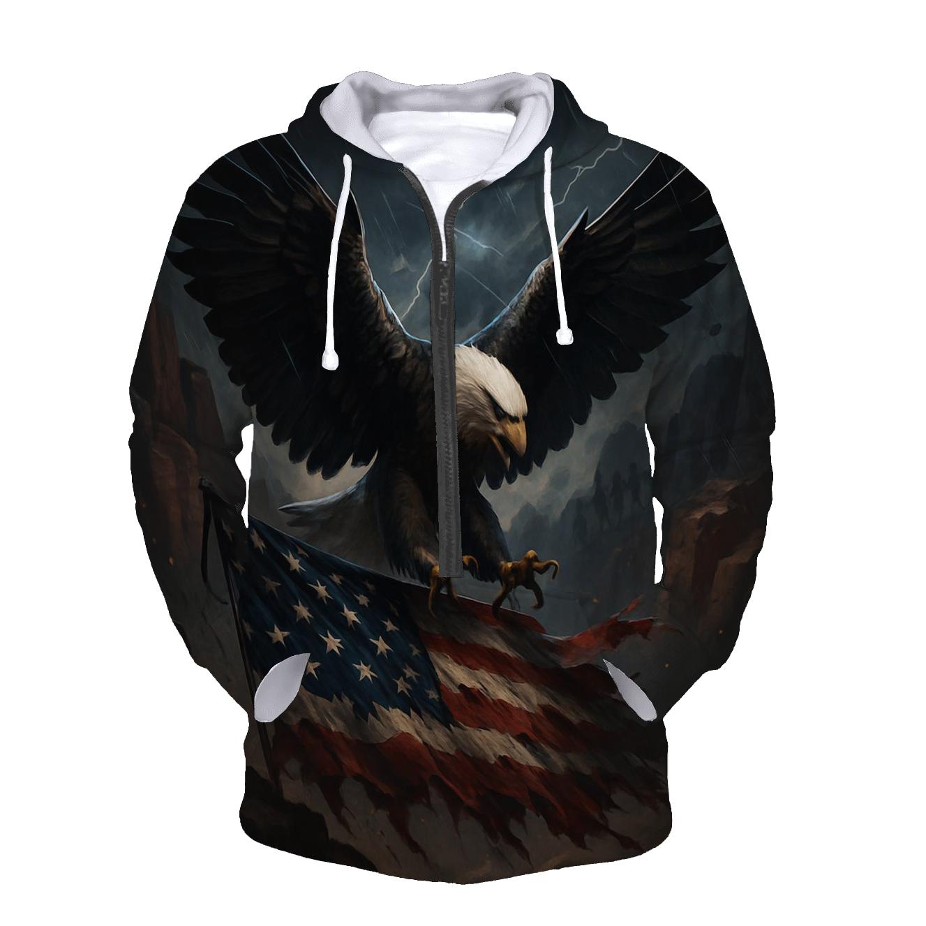 Stormborne Eagle Over Tattered Flag Canyon hoodie designs