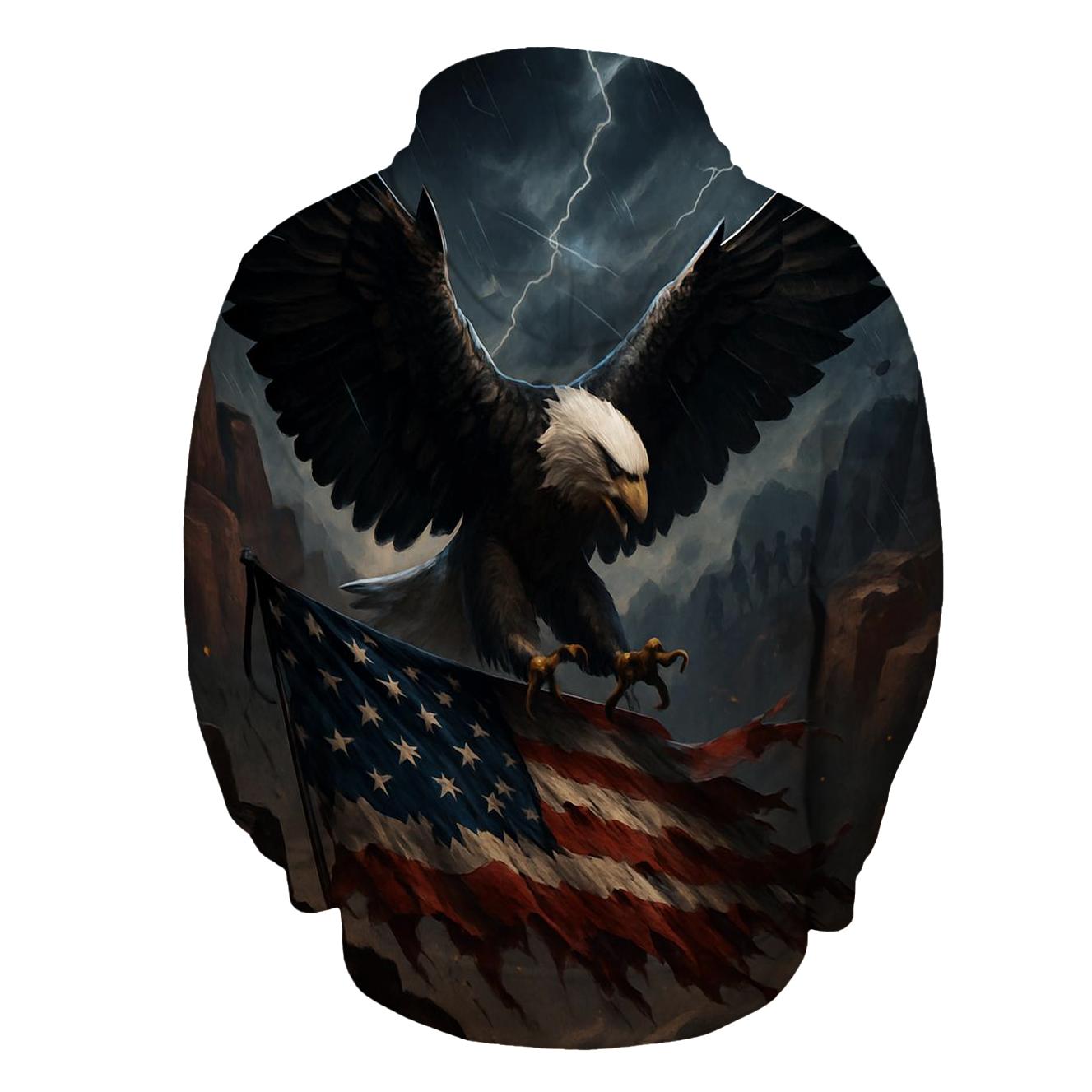 Stormborne Eagle Over Tattered Flag Canyon hoodie designs