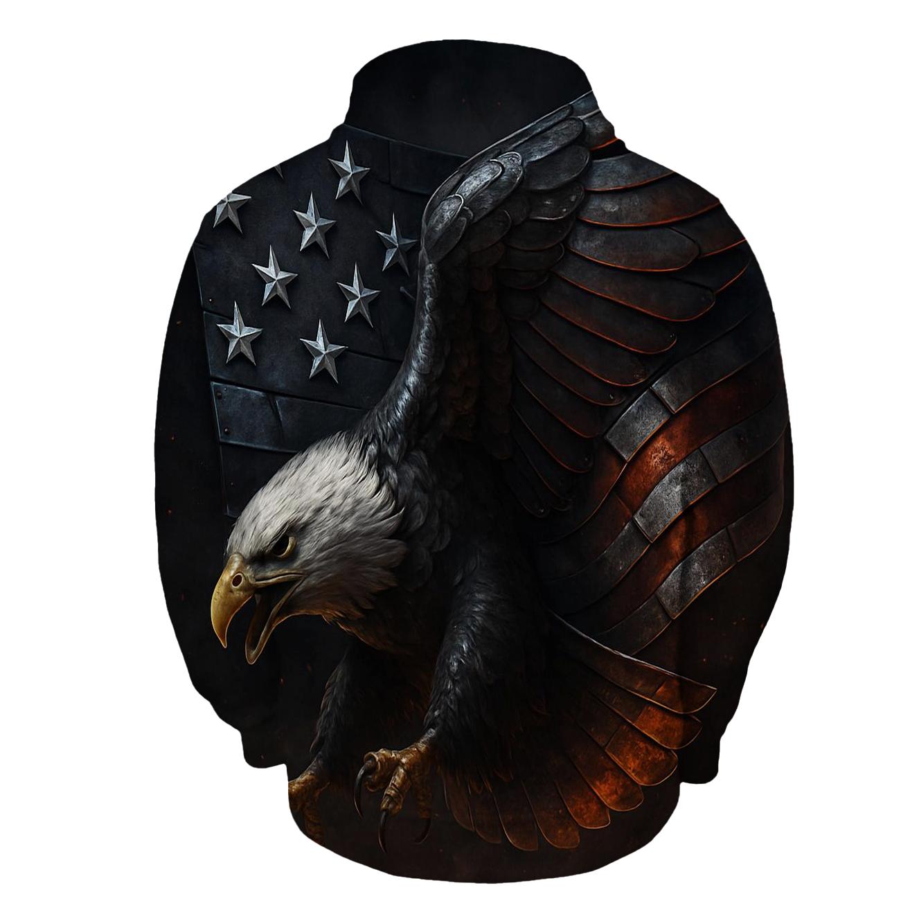Steel Eagle Over Ember Stripes hoodie styles