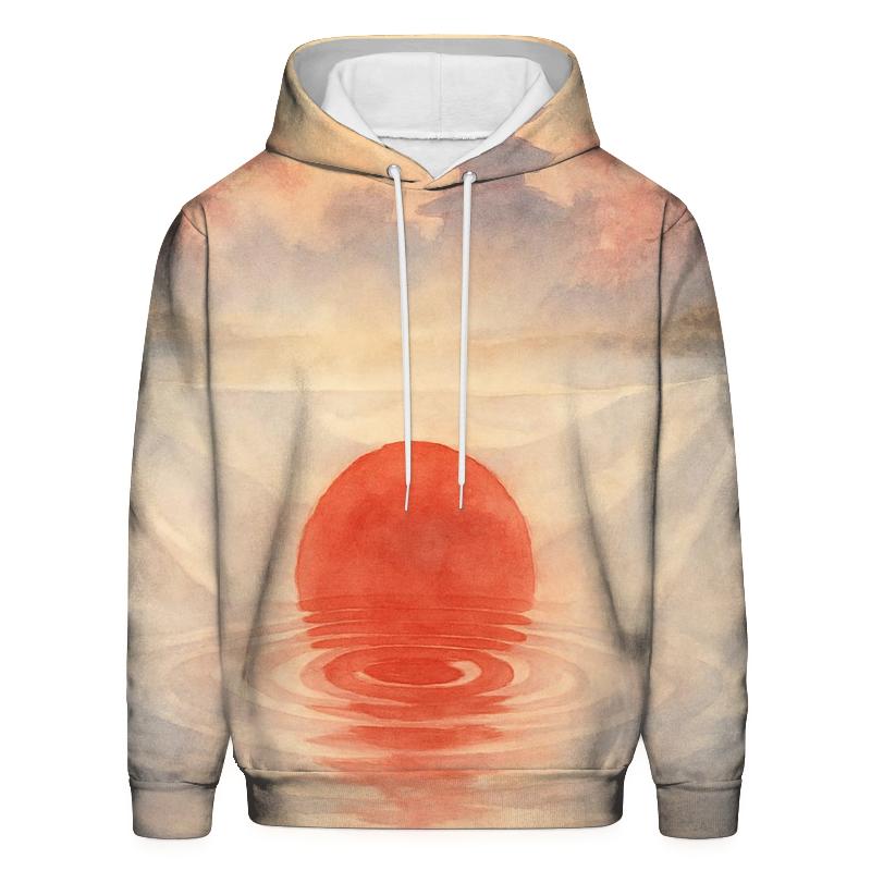 Rising Sun Silk Over Koi Lake lightweight hoodies