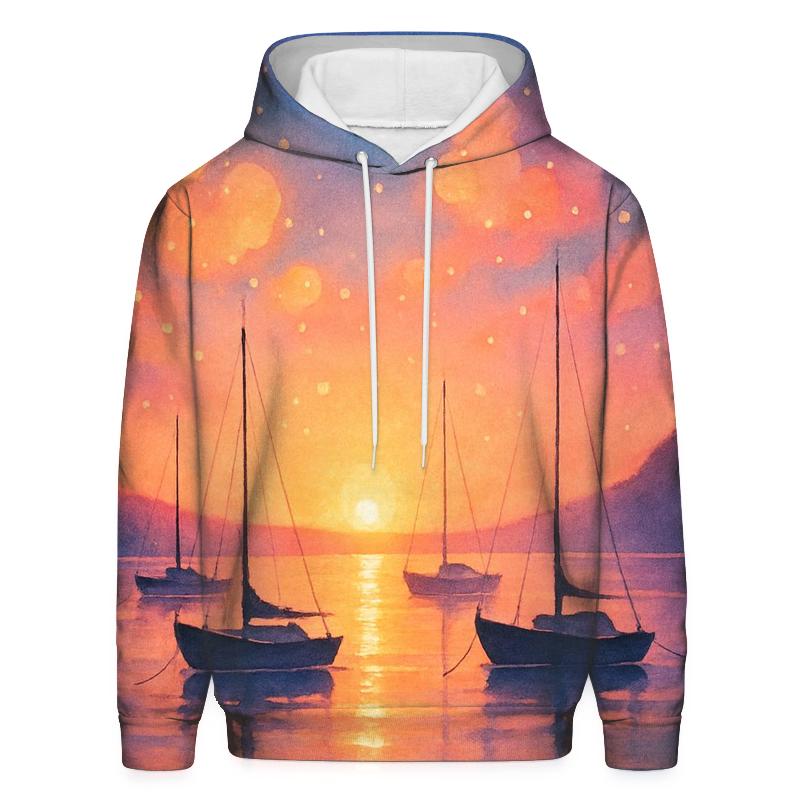 Harbor Of Floating Lantern Clouds premium hoodies
