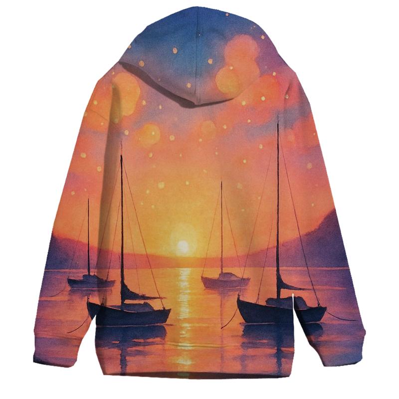 Harbor Of Floating Lantern Clouds premium hoodies