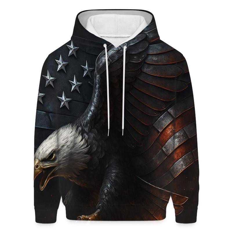 Steel Eagle Over Ember Stripes hoodie designs