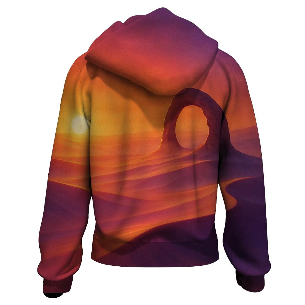 Ember Mirage Over Glass Dunes premium hoodies