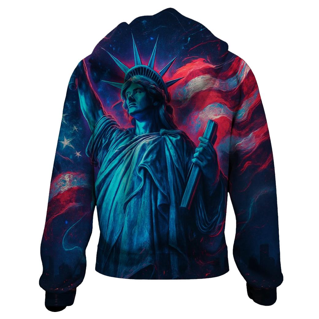 Neon Liberty Wavefront graphic hoodies