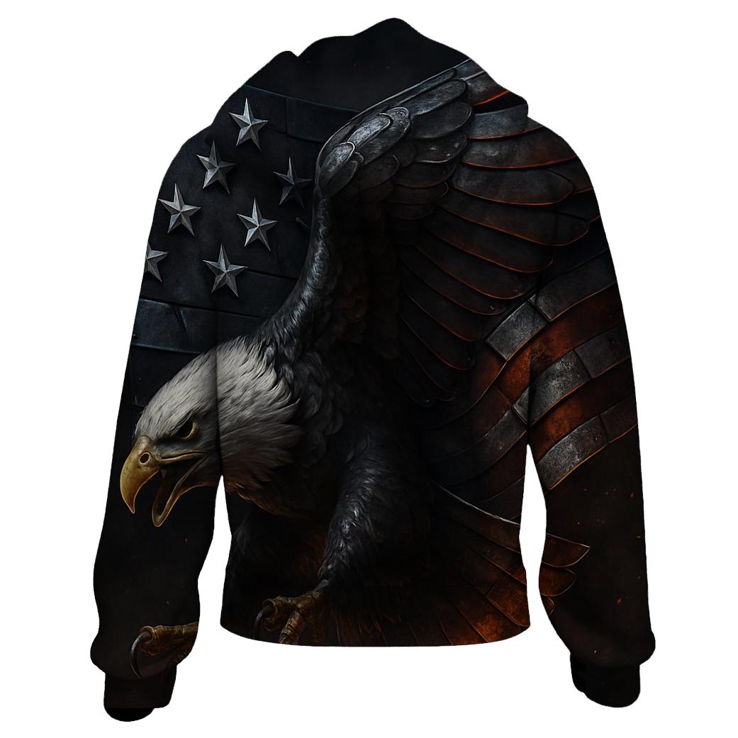 Steel Eagle Over Ember Stripes hoodie trends