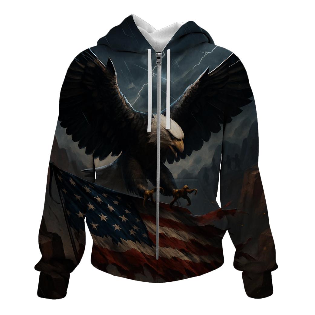 Stormborne Eagle Over Tattered Flag Canyon premium hoodies