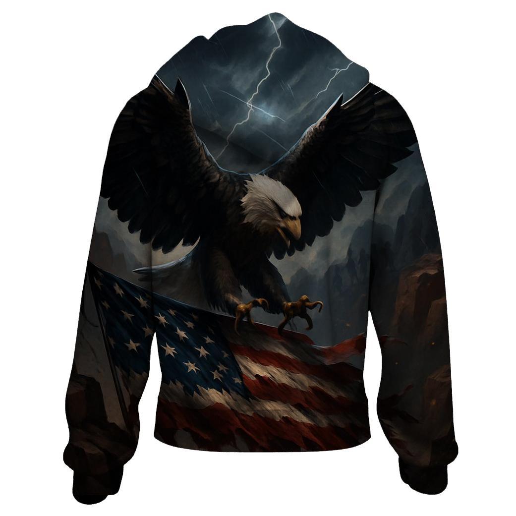Stormborne Eagle Over Tattered Flag Canyon premium hoodies
