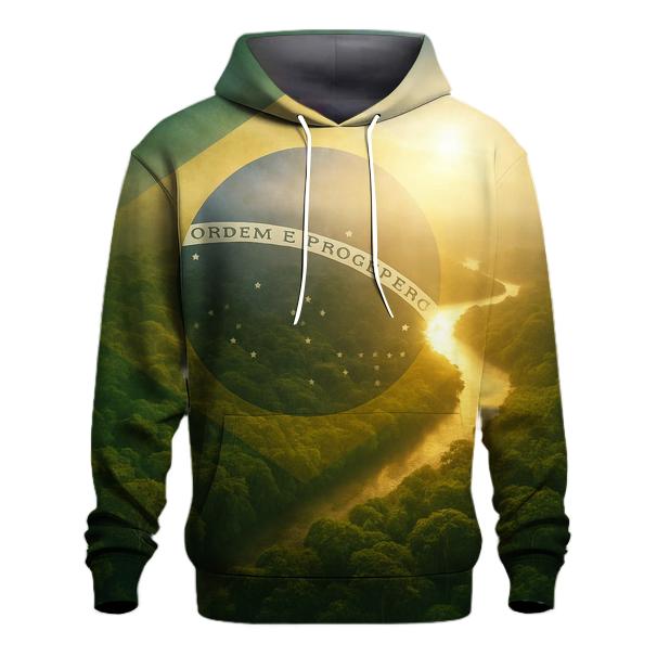 Emerald Aurora Flag Over Rainforest Canopy hoodie trends