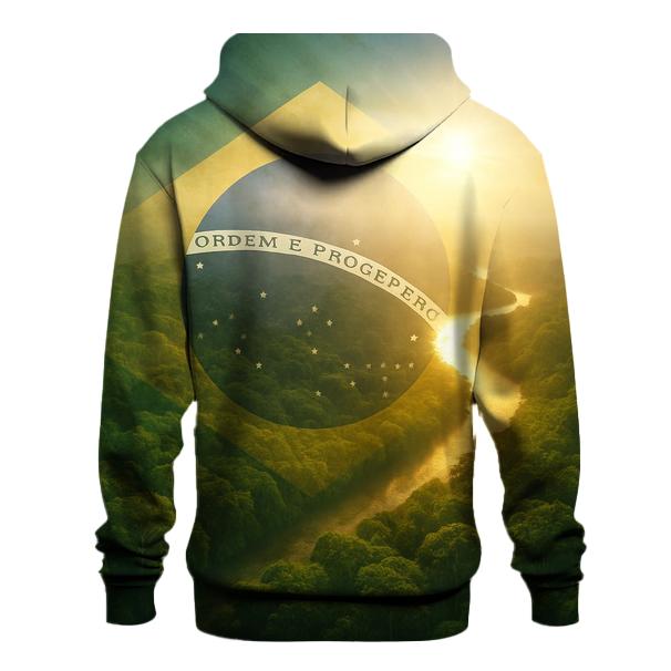 Emerald Aurora Flag Over Rainforest Canopy hoodie trends