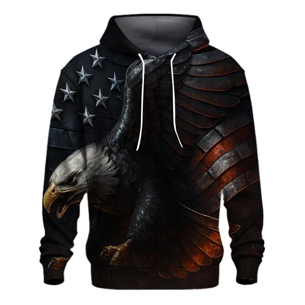 Steel Eagle Over Ember Stripes designer hoodies