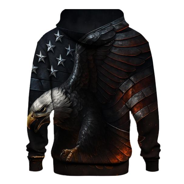 Steel Eagle Over Ember Stripes designer hoodies
