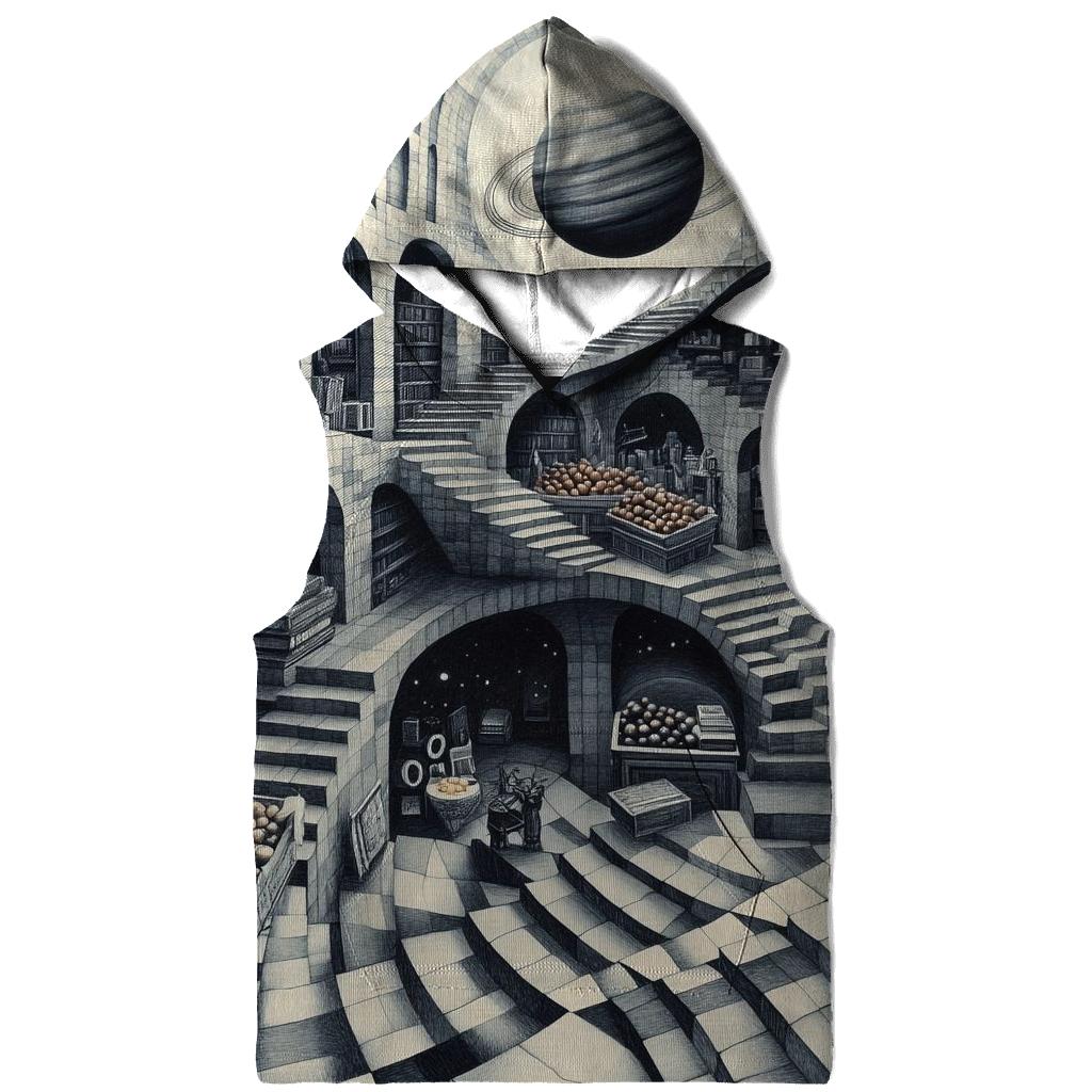 Mc Escher Inspired Planetary Staircase Market hoodie styles