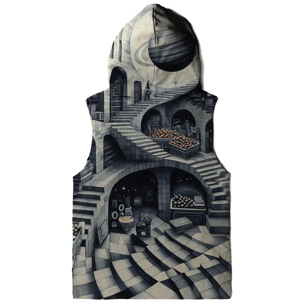 Mc Escher Inspired Planetary Staircase Market hoodie styles