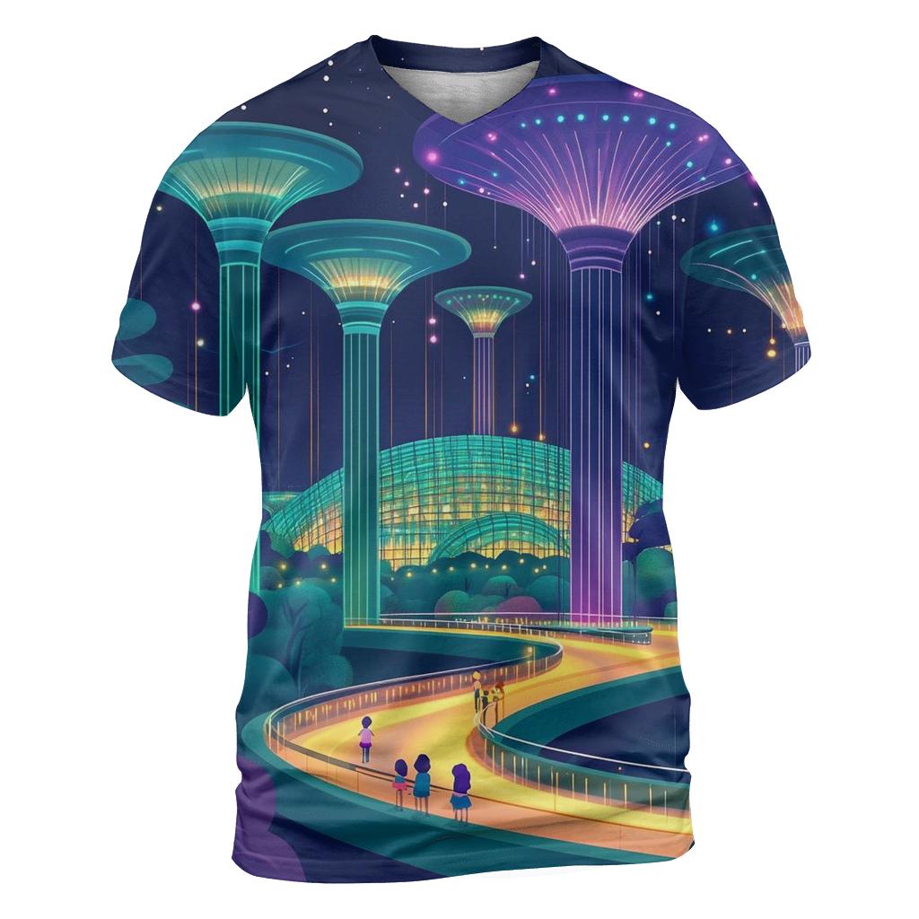 Gardens By The Bay Singapore Supertrees trendy printed shirt styles