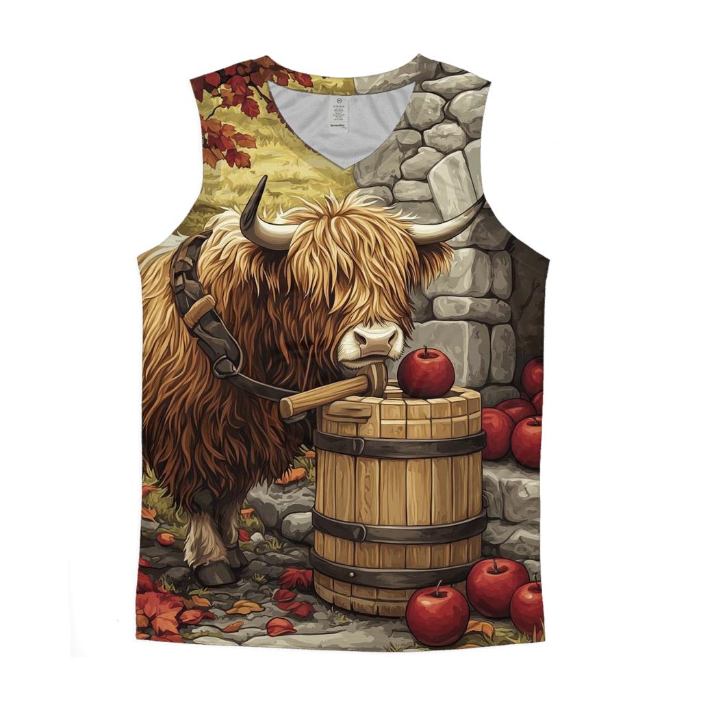 Highland Cow Orchard Cider Press sports performance tank tops