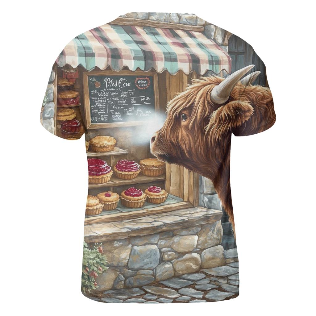 Highland Cow Bakery Window Watch artistic all-over print tops