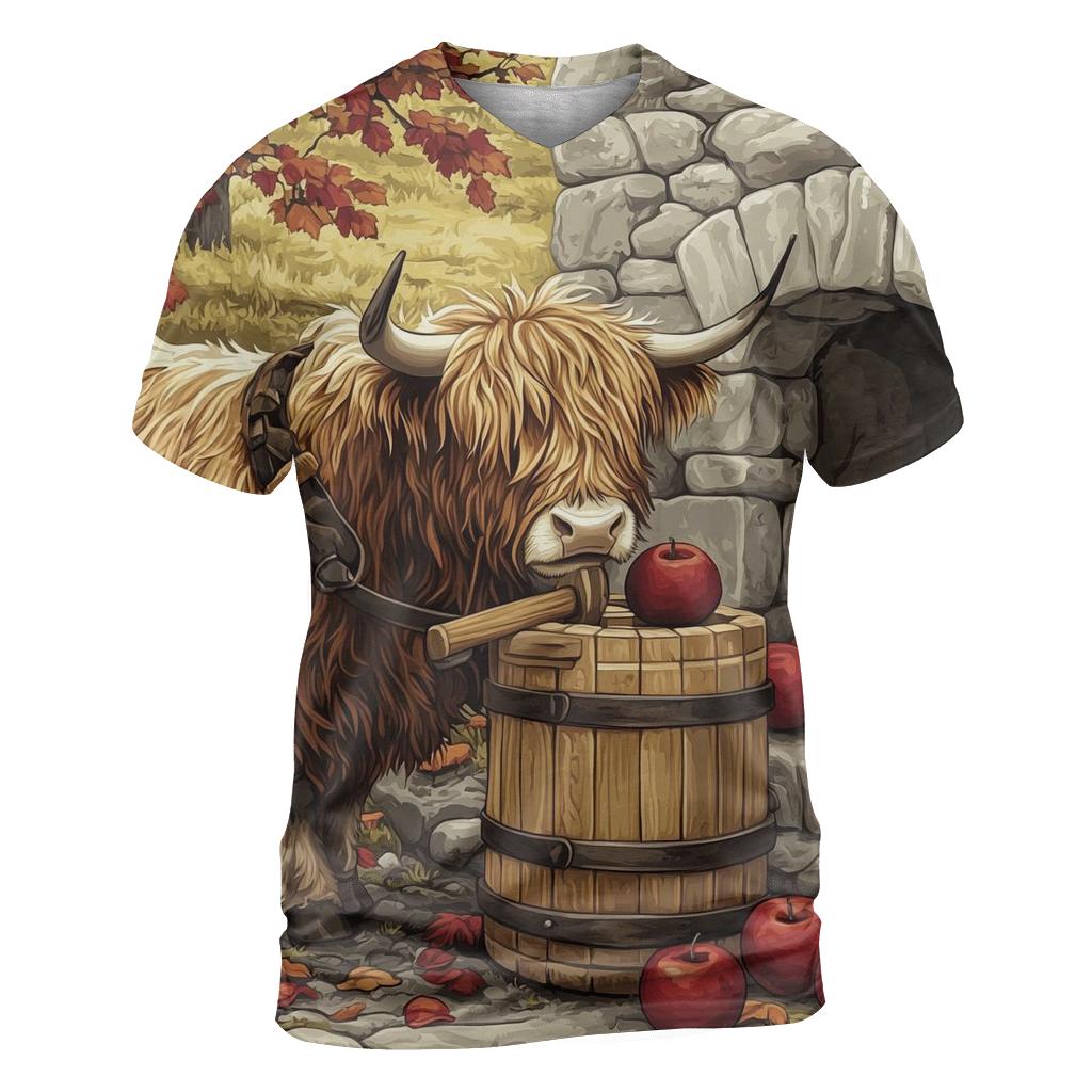 Highland Cow Orchard Cider Press unique graphic print tees