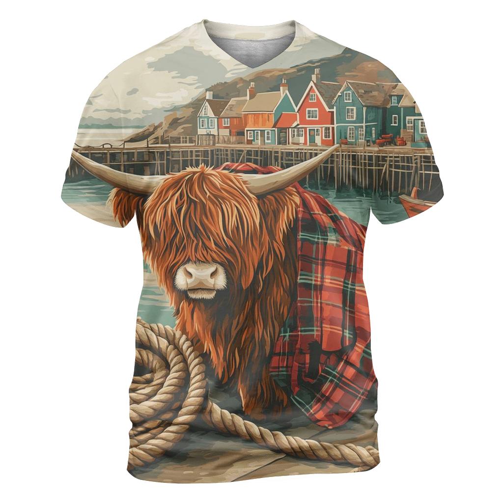 Highland Cow Harbor Rope Coiler custom all-over print shirts