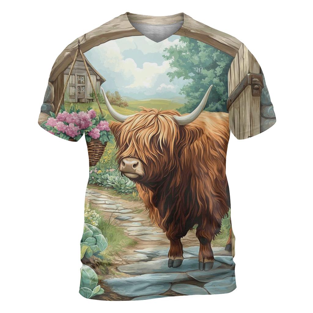Highland Cow Garden Gate Greeter custom all-over print shirts