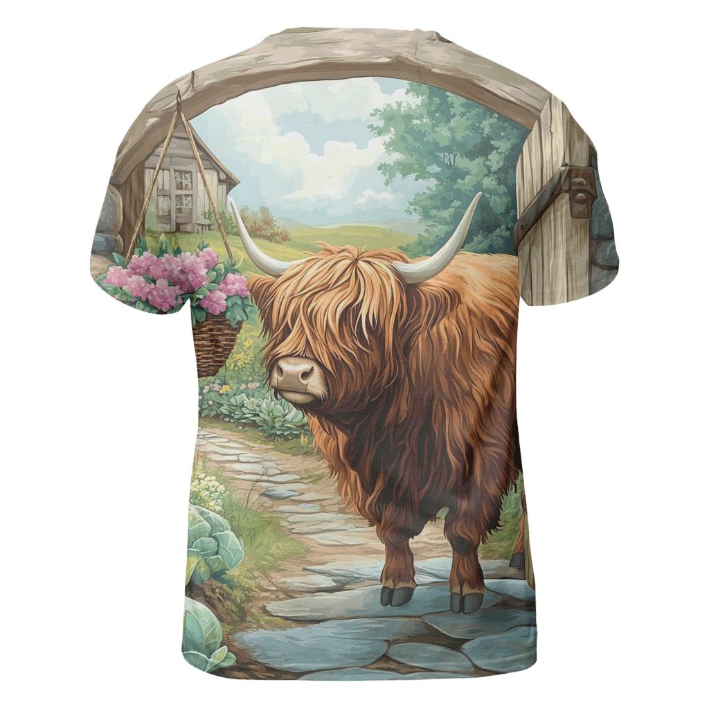 Highland Cow Garden Gate Greeter custom all-over print shirts