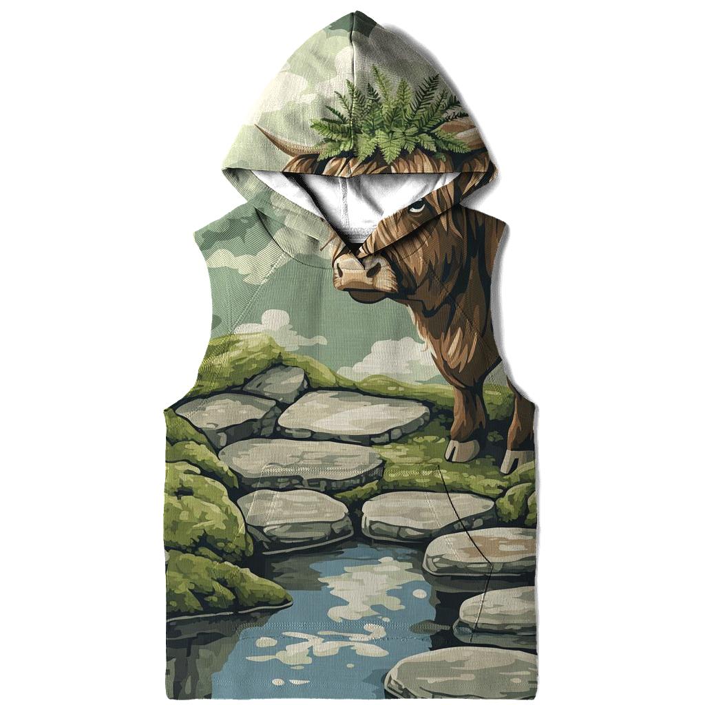 Highland Cow Moss Garden Guardian premium hoodies