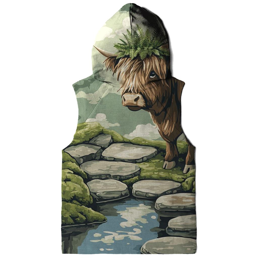 Highland Cow Moss Garden Guardian premium hoodies