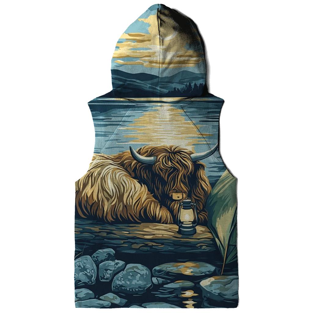 Highland Cow Lochside Lantern Camp hoodie styles